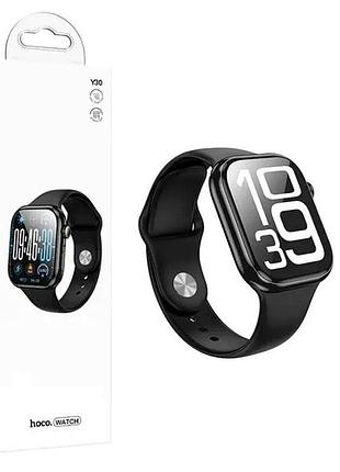 Умні спортивні годинники hoco y30 чорні з підтримкою дзвінків gps та bluetooth 5.3 для тренувань і повсякденного використання