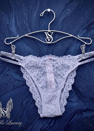Кружевные трусики victoria's secret dream angels double shine strap brazilian р.s трусы виктория сикрет. оригинал