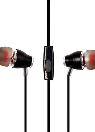 Наушники с микрофоном hoco m28 3.5mm для смартфонов легкие с функцией управления музыкой черные