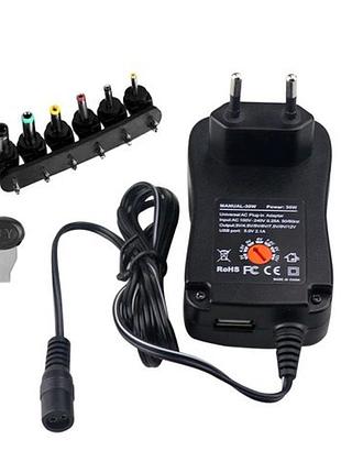 Зарядное устройство для ноутбука 30w usb с адаптерами универсальное для зарядки устройств 110-240v