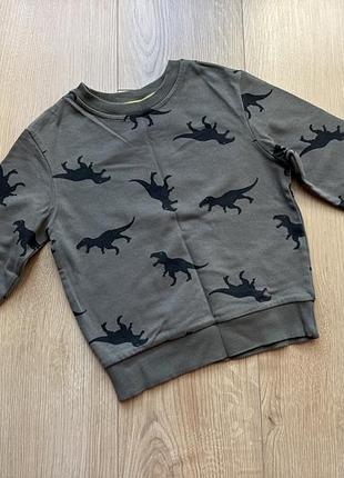 Зеленый свитшот с динозаврами h&amp;m реглан кофта