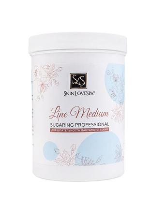 Сахарная паста для депиляции средняя sugaring professional line medium " skinlovespa" 1400 гр