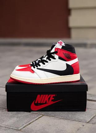 Travis scott x air jordan 1 high og “heritage” custom