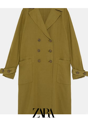 Zara  весенне-летний тренч из льна оверсайз  s-l 2