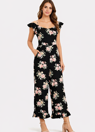 ✨ элегантный цветочный комбинезон с открытыми плечами от divided (h&amp;m) 36/4