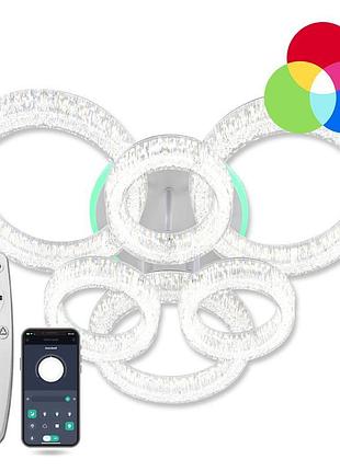 Люстра светодиодная luminaria iceberg round rgb 90w 6r white/ice с пультом ду