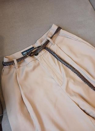 Брюки палаццо з защипами  з модалу zara 🤎