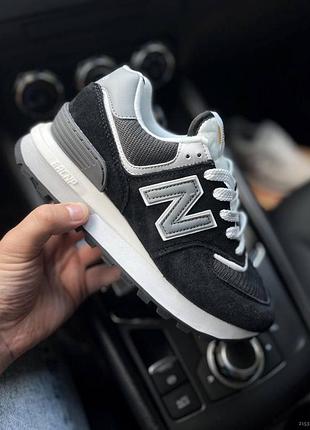 Кроссовки женские new balance 574 черный+серый