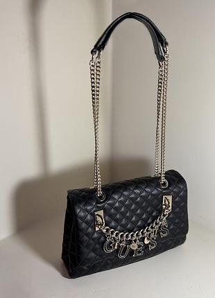 Оригінальна чорна сумка кросбоді від guess