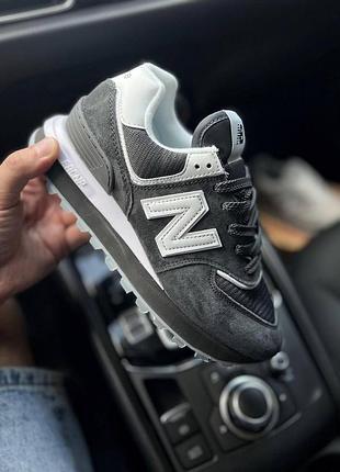 Кроссовки женские new balance 574 серый+белый