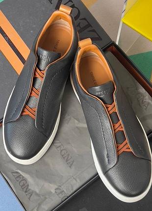 Чоловічі кросівки з натуральної шкіри zegna