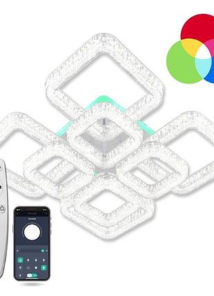 Люстра светодиодная luminaria iceberg square rgb 120w 8s white/ice с пультом ду