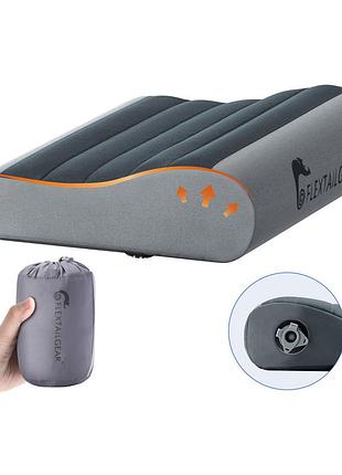 Надувная подушка flextail zero pillow se серая - анатомическая
