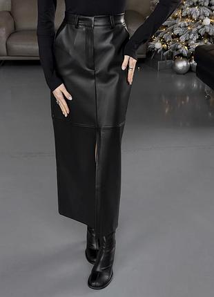 Юбка макси, екокожа , колекція 2025