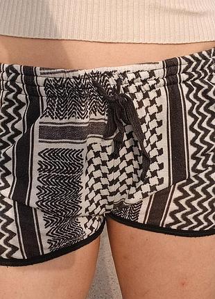 Легкие спортивные шорты-рафатка zara s 36 боксеры