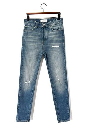 Джинси слім з потертостями pull&bear carrot