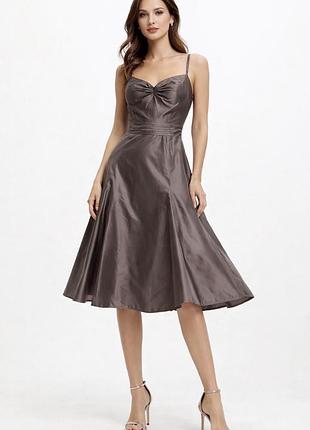 Karen millen коктейльна сукня з пишою спідницею кавового кольору розмір 10(38)