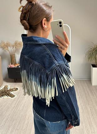 Джинсовка з бахромою levi’s