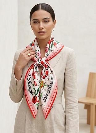 Шовкова хустка gucci «l'aveugle par amour» (оригінал) 89 х 90 см