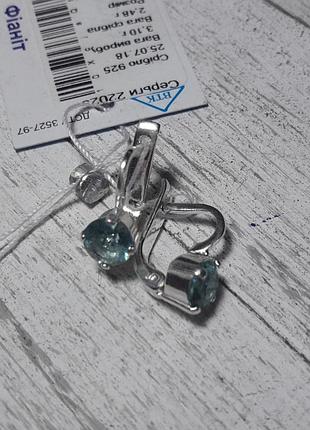 Серьги серебряные с фианитом