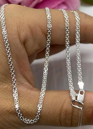 Цепочка из серебра якорный бисмарк ( двойной якорь), длинна 40,45, 50 см