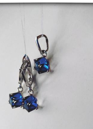 Комплект серебряный с кристаллами swarovski