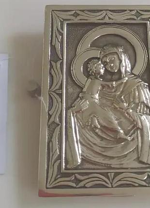 Ікона зі срібла 925 проби божественного матери володимирської