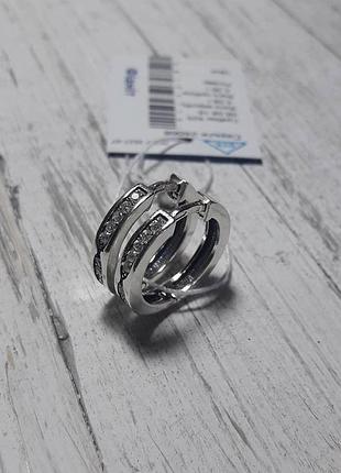 Серебряные серьги кольцами с фиантами