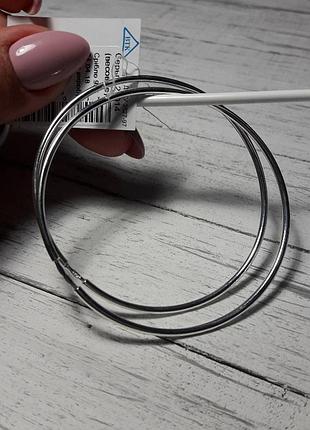Серебряные серьги-кольца, d61 мм