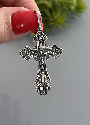 Срібний чернений хрестик дешево