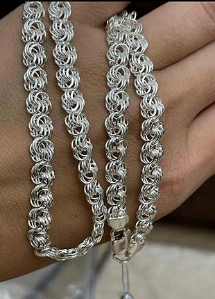 Серебряная цепь 925 пробы роза