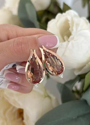 Серебряный комплект украшений с розовым султанитом имидж