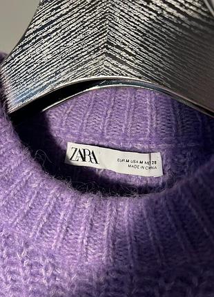 Вязаный сиреневый свитер zara 3