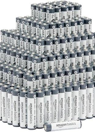 Батарейки amazon basics aaa 1.5v 300 шт сріблясті індустріальні одноразові 5 років зберігання