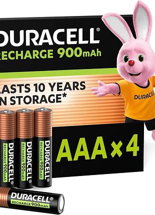 Аккумулятор duracell recharge ultra aaa 900 mah черно‑серебристый nimh предзаряженный 4 шт до 100 циклов