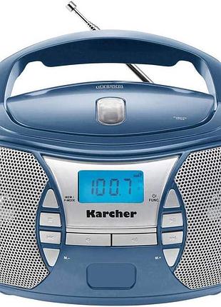 Портативна cd радіостанція karcher rr 5025-c (cd плеєр, fm радіо, акумулятор / ac, aux-in) синій