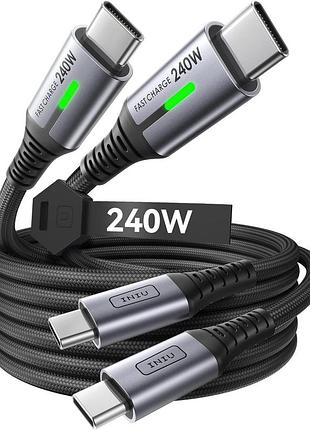Кабель usb c iniu, 240 вт, [2 шт. в упаковке, 2 м] кабель для быстрой зарядки pd кабель usb c — usb c,