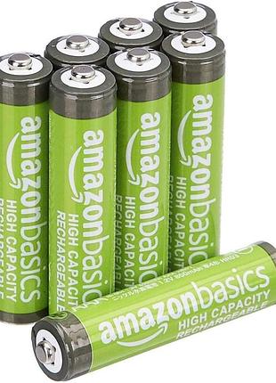 Батареї amazonbasics aaa великої ємності, перезаряджаються, попередньо заряджені, 8 штук (зовнішній вигляд може відрізнятися)