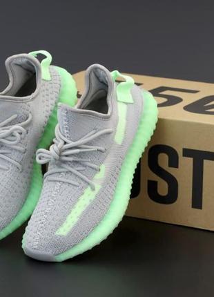 Женские кроссовки adidas yеezy boost 350 v2 grey/green