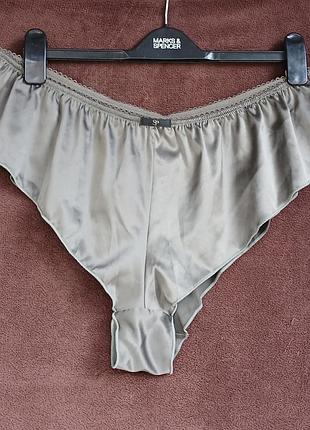 Трусы шорты женские, атласные, изумруд, xl, eur 46-48