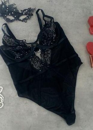 Черный кружевной боди ann summers