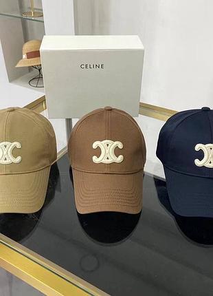 Кепка селин celine селін брендова бейсболка синяя бежевая коричневая черная джинсовая чорна