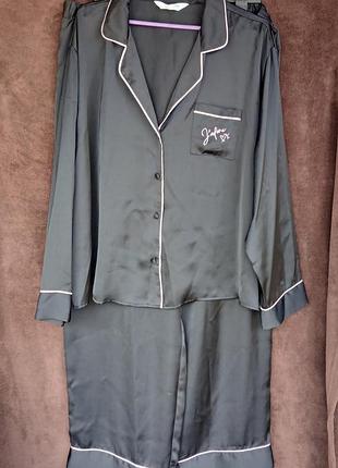 Пижама женская, сатиновая,  xl- 2xl, eur 46-48, 50