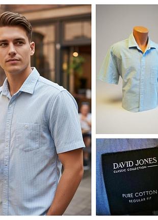 Классическая хлопковая рубашка в полоску французского бренда david jones