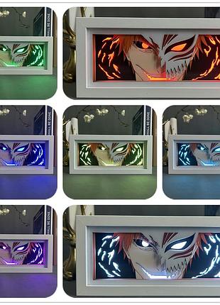 Многослойный ночник лампа аниме куросаки ичиго блич светильник bleach rgb