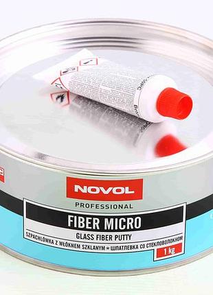 Шпатківниця зі скловолокном "novol" fiber micro 1.00 кг + затверджувач 0.025 кг