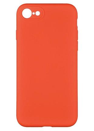 Чехол силиконовый full case для iphone 7 8 se 2020 с защитой камеры микрофибра персиковый