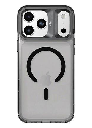 Чохол протиударний kajsa trans-shield з magsafe для iphone 17 pro max захист камери black smoke b-ring