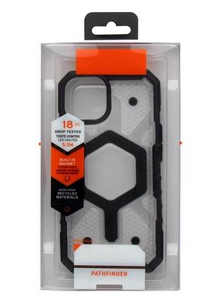 Чехол tpu+pc armorhex magnetic case для iphone 12 pro max противоударный прозрачный черный с защитой камеры 2