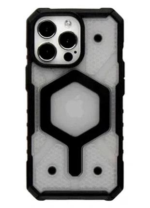 Чехол tpu+pc armorhex magnetic case для iphone 12 pro max противоударный прозрачный черный с защитой камеры 3